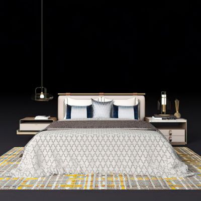 现代豪华样板房卧室床品