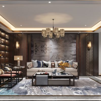 新中式客餐厅书房