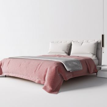 现代双人床3D模型