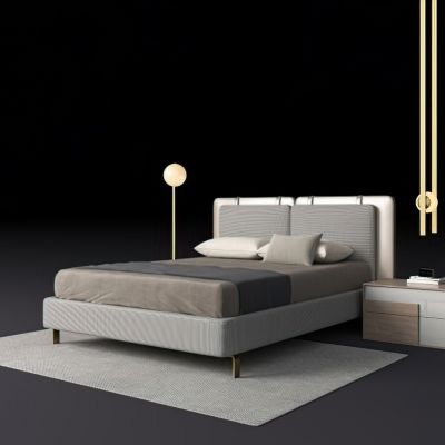 现代卧室床品床头柜吊灯