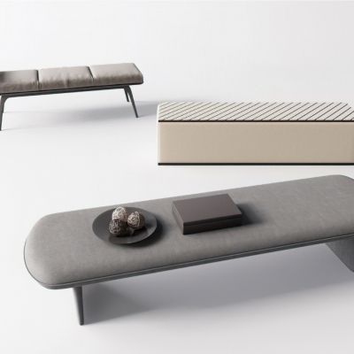 现代床尾凳3D模型