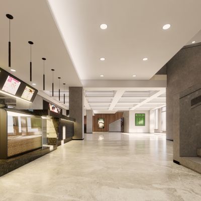 水泥色系剧场大厅