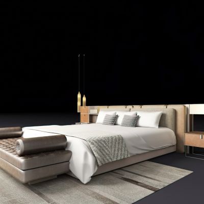 现代样板房卧室床品