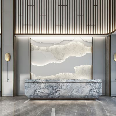 现代售楼处前台接待