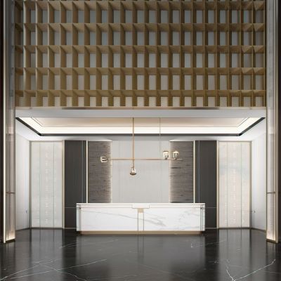 现代售楼处接待前台