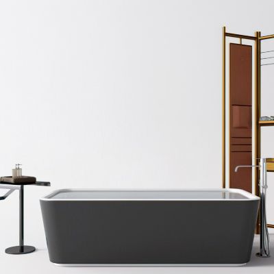 现代卫生间浴缸屏风