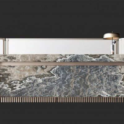 现代接待前台3D模型