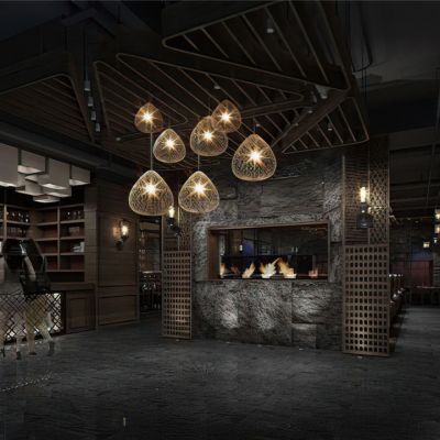 现代特色餐厅接待前厅