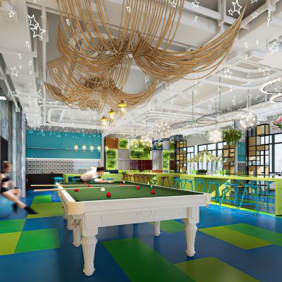 工业风办公休息区