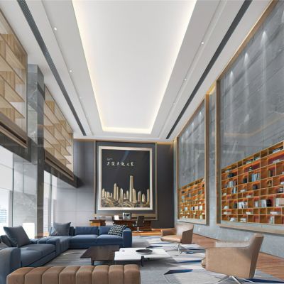 现代老总办公室3D模型