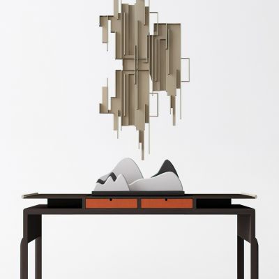 新中式案几墙饰