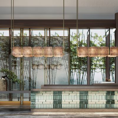 中式前台接待3D模型