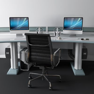 现代电脑 主机 办公桌