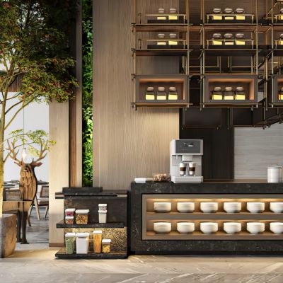 度假酒店全日制餐厅导台