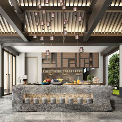 新中式全日制餐厅餐台