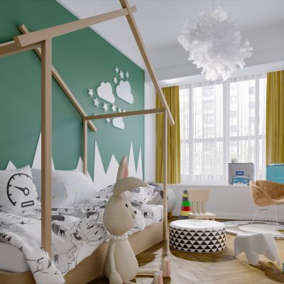 北欧现代简约轻奢风格儿童房