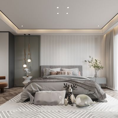 现代卧室女儿房