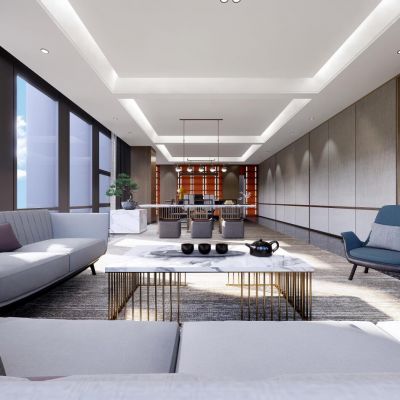 领导办公室及前台模型新