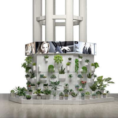 现代商场花架