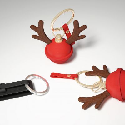 现代圣诞商务麋鹿铃铛钥匙扣