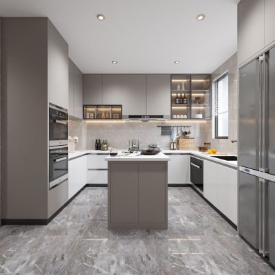 现代客餐厅厨房