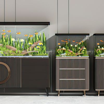 现代轻奢鱼缸组合