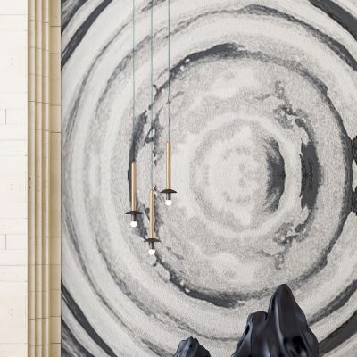 现代艺术背景墙石头