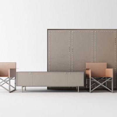 现代休闲椅玄关柜屏风