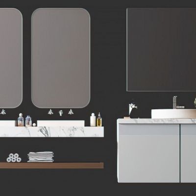 现代卫生间洗手台3D模型