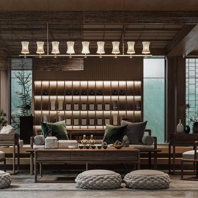 新中式客厅餐厅茶室