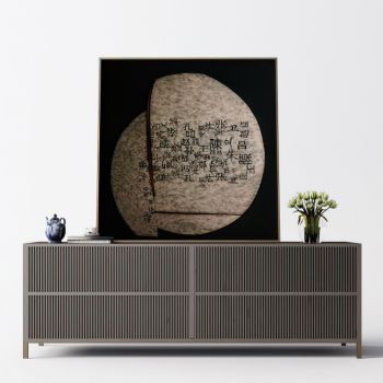 中式玄关柜挂画