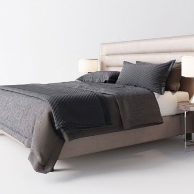 现代双人床3D模型