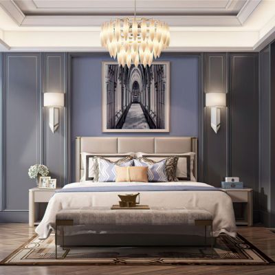 现代卧室样板房床品