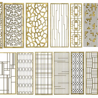 现代金属隔断屏风组合