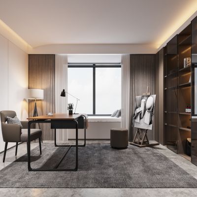 现代餐厅书房餐厅