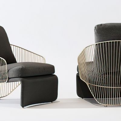 意大利Minotti米洛提户外休闲沙发椅3D模型