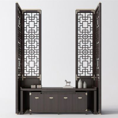 中式屏风玄关柜