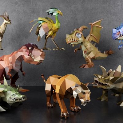 现代几何动物雕塑摆件