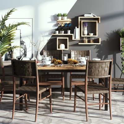 现代北欧餐桌椅组合