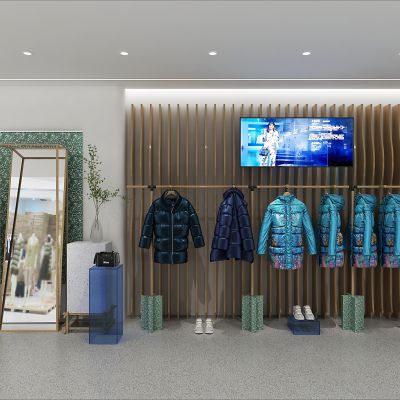 服装羽绒服店墙面陈列