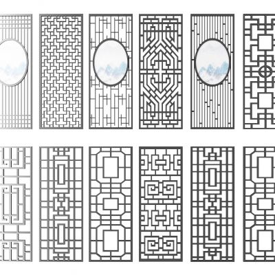 新中式隔断屏风组合