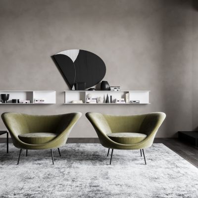 现代单人沙发茶几组合