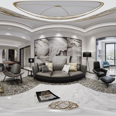 现代客餐厅全景