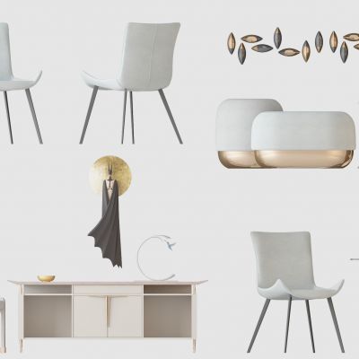 北欧椅子沙发墩电视柜挂饰边几