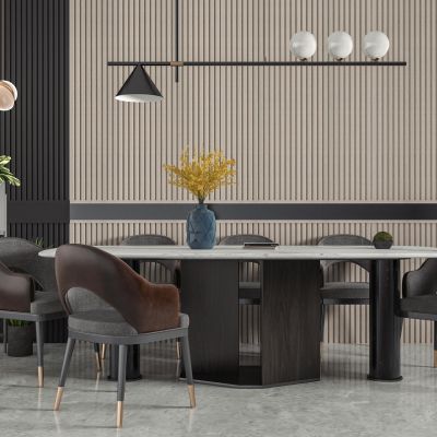 现代餐厅餐桌椅