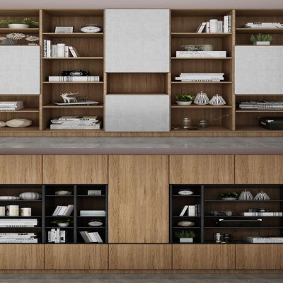 现代简约书柜组合