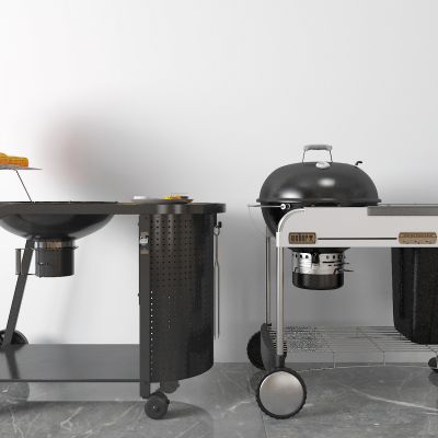 现代炊具 烧烤架 烤炉 香肠 烤肉 木柴 烤箱