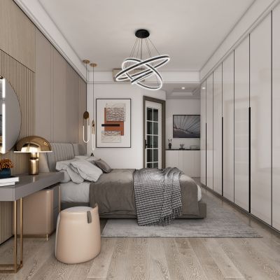 现代卧室，卧室