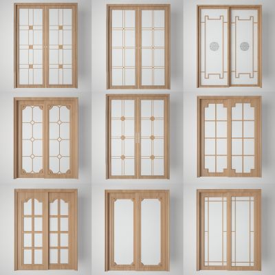 3D厨房阳台玻璃门组合