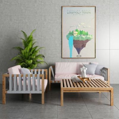 现代户外休闲椅茶几饰品组合